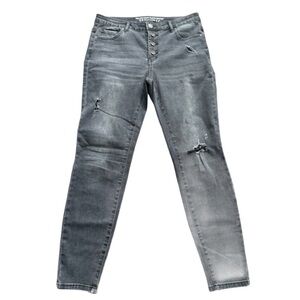 Grace & Lace button fly Black worn soft denim jeans. Eco friendly Sz 10